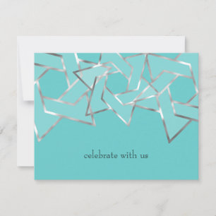 Invitation RSVP Card Metallic Look Star de David