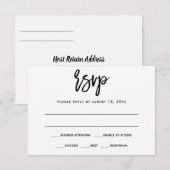 Invitation RSVP / Carton de réponse | Calligraphie au pinceau (Devant / Derrière)