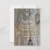 Invitation RSVP Carved Wood Heart (Devant)