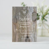 Invitation RSVP Carved Wood Heart (Debout devant)