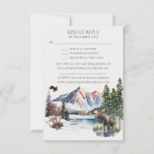 Invitation RSVP Chalet d'Hiver dans les Montagnes (Devant)