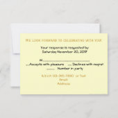 Invitation RSVP chapiteau doré (Dos)