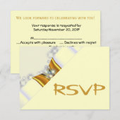 Invitation RSVP chapiteau doré (Devant / Derrière)
