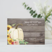 Invitation RSVP Citrouille de tournesol Blush Bourgogne Bois (Debout devant)