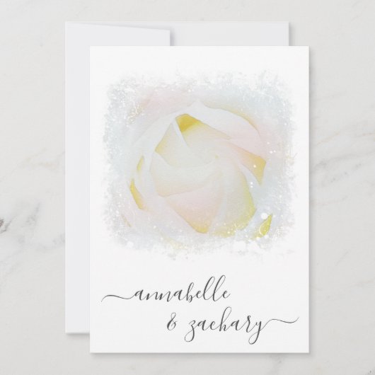 Invitation *~* RSVP - Code QR Floral Rose AR8 Mariage Invita (Devant)