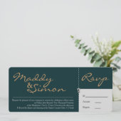INVITATION & RSVP COMBINÉ| Calligraphie simple (Debout devant)