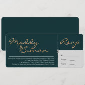 INVITATION & RSVP COMBINÉ| Calligraphie simple (Devant / Derrière)