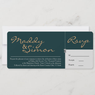 INVITATION & RSVP COMBINÉ Calligraphie simple