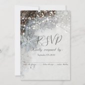 Invitation RSVP Cônes de Pin, Flocons de Neige (Devant)