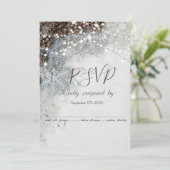 Invitation RSVP Cônes de Pin, Flocons de Neige (Debout devant)