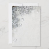 Invitation RSVP Cônes de Pin, Flocons de Neige (Dos)
