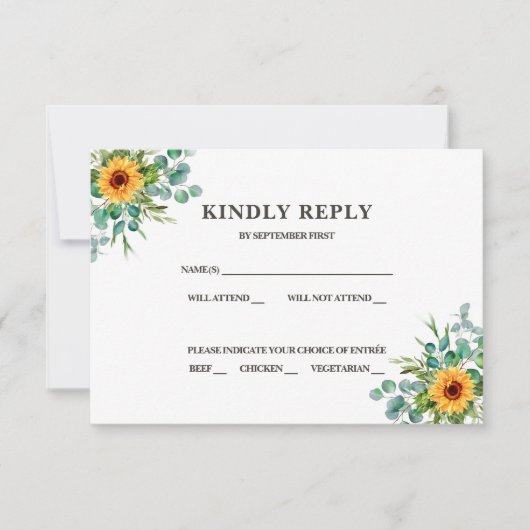 Invitation RSVP Coucher de soleil rustique Couleur (Devant)