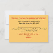 Invitation RSVP damas indien rouge et or (Dos)