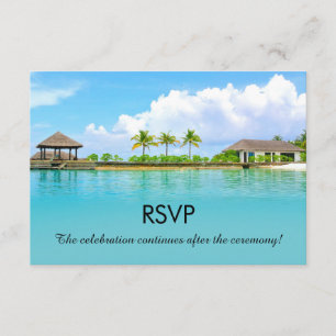 Invitation RSVP de mariage à la plage de la station balnéaire
