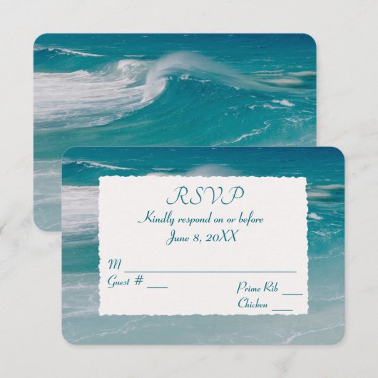 Invitation RSVP de mariage à Ocean Beach (Devant / Derrière)