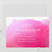 Invitation RSVP de mariage aquarelle rose moderne (Devant / Derrière)