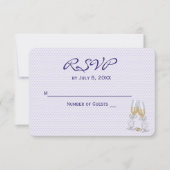Invitation RSVP de mariage Cœurs violets (Devant)