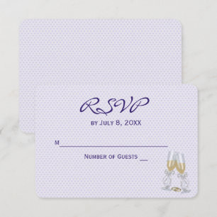 Invitation RSVP de mariage Cœurs violets