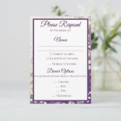Invitation RSVP de mariage d'automne - Champagne et prune (Debout devant)
