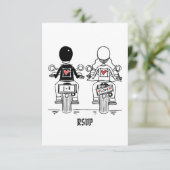 Invitation RSVP de mariage de moto pour (Debout devant)