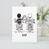 Invitation RSVP de mariage de moto pour (Debout devant)