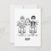 Invitation RSVP de mariage de moto pour (Devant)