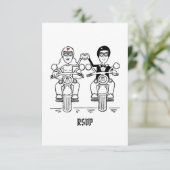 Invitation RSVP de mariage de moto pour (Debout devant)