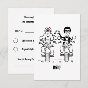 Invitation RSVP de mariage de moto pour