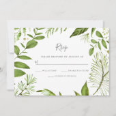 Invitation RSVP de mariage de printemps d'été de verdure mode (Devant)