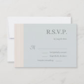 Invitation RSVP de mariage en bleu poussiéreux élégant avec r (Devant)