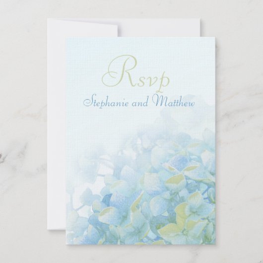 Invitation RSVP de mariage formel floral Hydrangea (Devant)