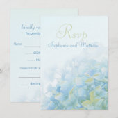 Invitation RSVP de mariage formel floral Hydrangea (Devant / Derrière)
