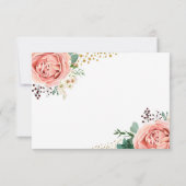 Invitation RSVP de mariage géométrique or et rose moderne (Dos)