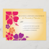 Invitation RSVP de mariage Luau / hawaïen (Devant / Derrière)