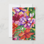 Invitation RSVP de mariage moderne aux Hibiscus, Plumeria et  (Dos)
