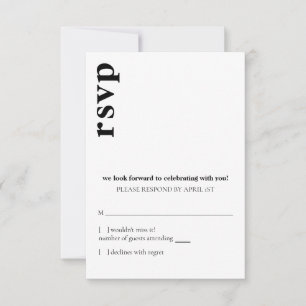 Invitation RSVP de mariage moderne Carson