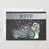Invitation RSVP de mariage moto avec pot Mason (Devant)