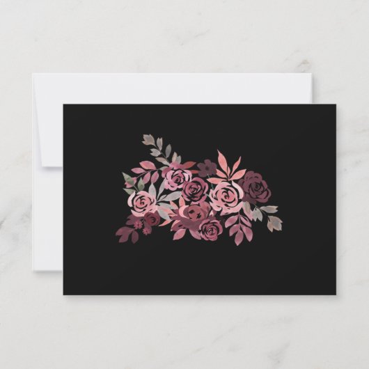 Invitation RSVP de mariage Rose Poussiéreux Bourgo (Dos)