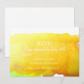 Invitation RSVP de mariage sable jaune plage aquarelle modern (Devant / Derrière)