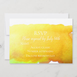 Invitation RSVP de mariage sable jaune plage moderne aquarell