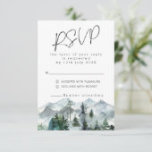 Invitation RSVP de mariage sauvage Montagnes modernes (Debout devant)