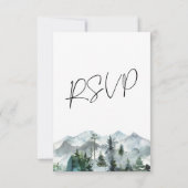 Invitation RSVP de mariage sauvage Montagnes modernes (Dos)