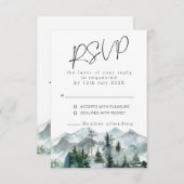 Invitation RSVP de mariage sauvage Montagnes modernes (Devant / Derrière)