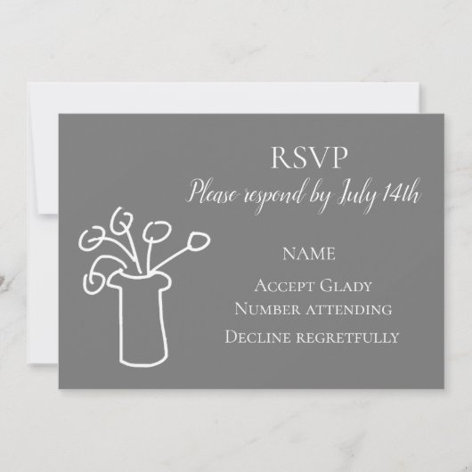 Invitation RSVP de mariage simple fleur aquarelle moderne (Devant)