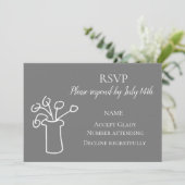 Invitation RSVP de mariage simple fleur aquarelle moderne (Debout devant)