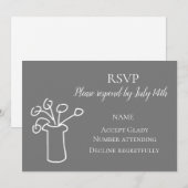 Invitation RSVP de mariage simple fleur aquarelle moderne (Devant / Derrière)