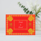 invitation RSVP de mariage traditionnel chinois ro (Debout devant)
