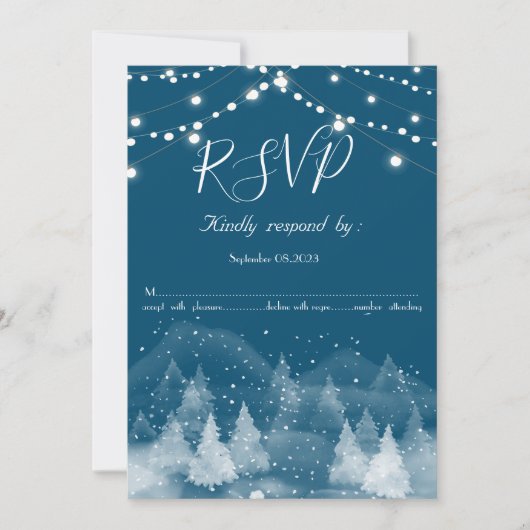 Invitation RSVP de neige du paysage hivernal (Devant)
