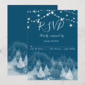 Invitation RSVP de neige du paysage hivernal (Devant / Derrière)