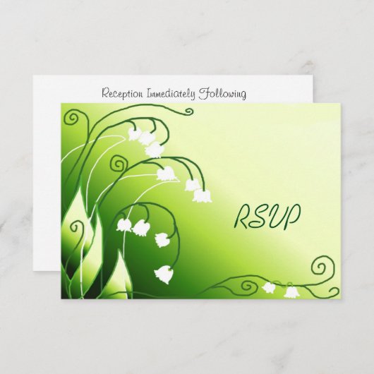 Invitation RSVP de réception de mariage au Lys de la Vallée (Devant / Derrière)